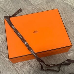 Hermès Orange Box with Brown Ribbon